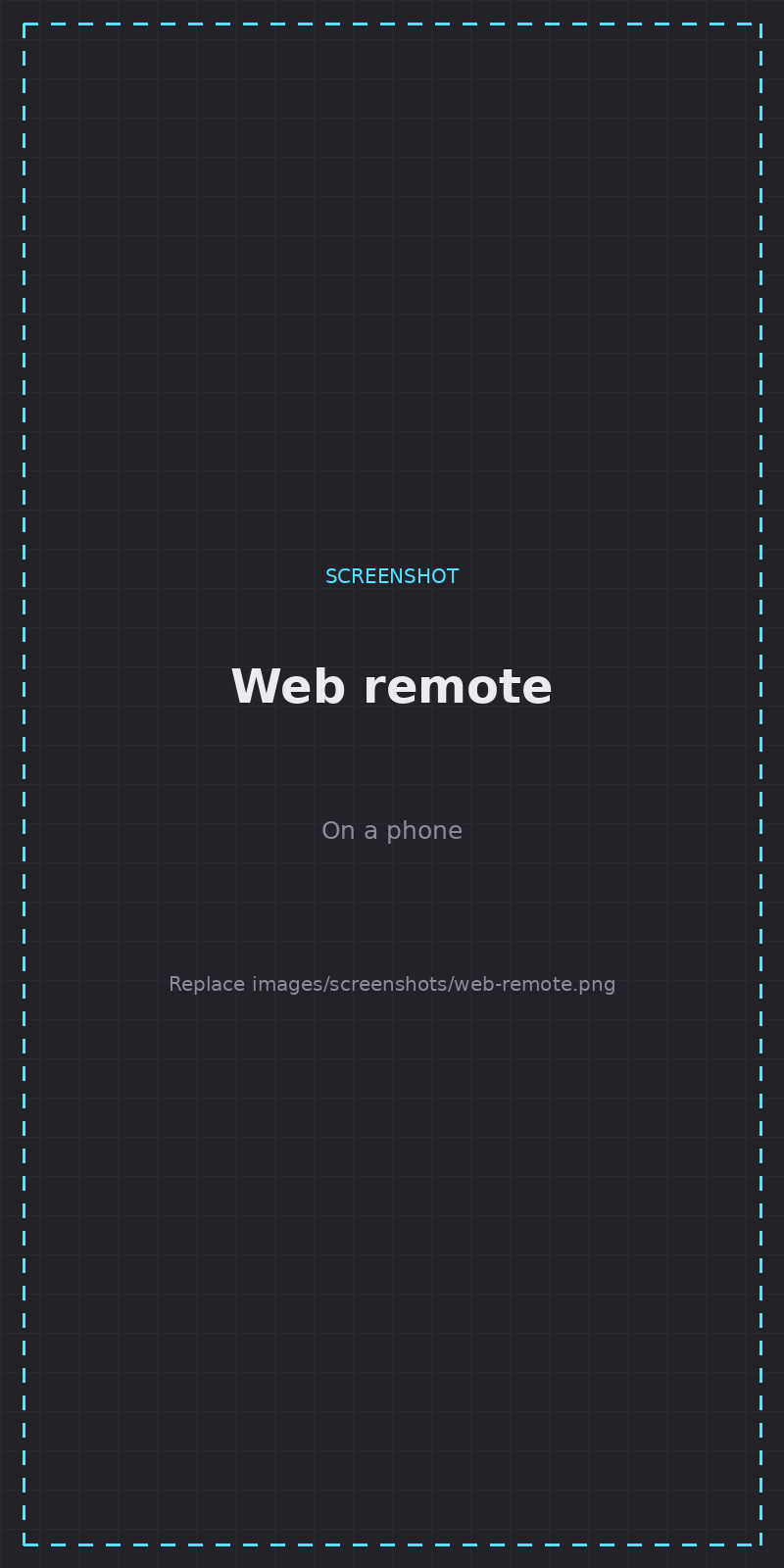 The web remote on a phone